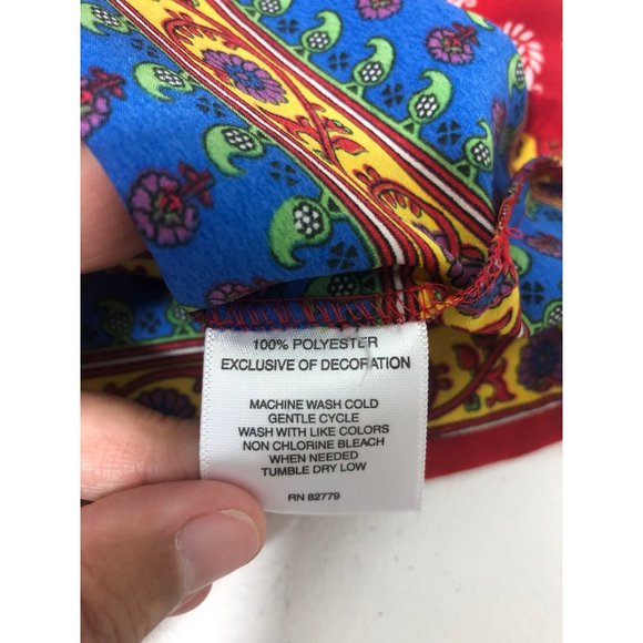 Rebecca Malone Womens Red Print Blouse size Small - Picture 5 of 7